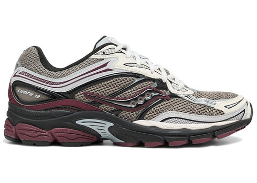 Saucony ProGrid Omni 9 Tomorrow, Meet Yesterday Pack Tan Maroon - HYPE Sneaks