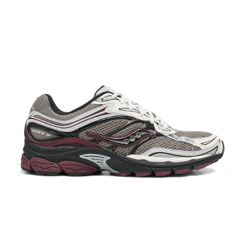 Saucony ProGrid Omni 9 Tomorrow, Meet Yesterday Pack Tan Maroon - HYPE Sneaks